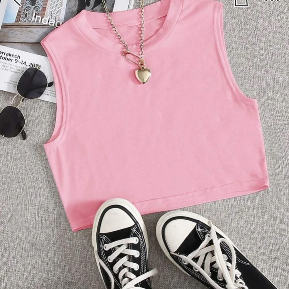 Pink cropped top
